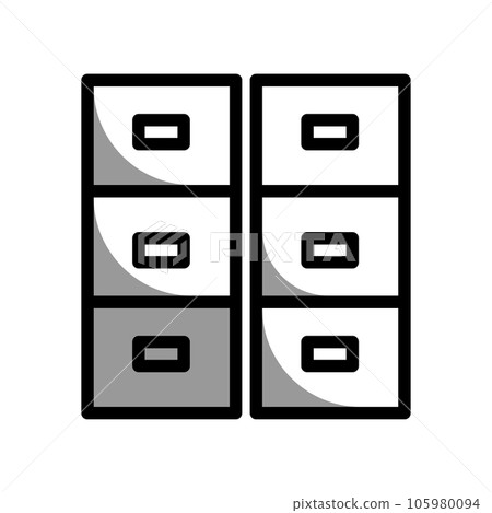 Illustration Vector graphic of file cabinet icon 105980094