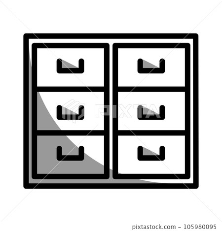 Illustration Vector graphic of file cabinet icon Illustration Vector graphic of file cabinet icon 105980095