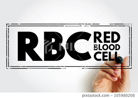 RBC - Red Blood Cell acronym, concept background RBC - Red Blood Cell acronym, concept background 105980208