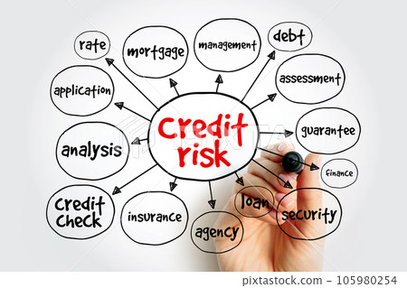 Credit Risk is risk of default on a debt that may arise from a borrower failing to make required payments, mind map concept background Credit Risk is risk of default on a debt that may arise from a borrower failing to make required payments, mind map concept background 105980254