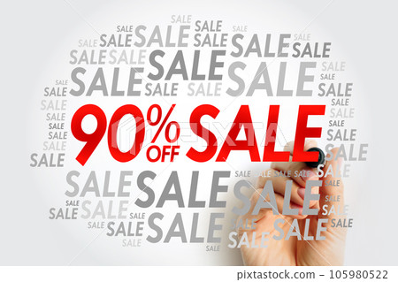 90% OFF Sale word cloud collage, business concept background 105980522