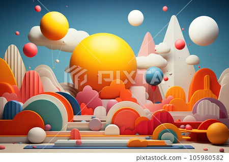 抽象和現代空間的插圖（人工智能生成的圖像） 105980582