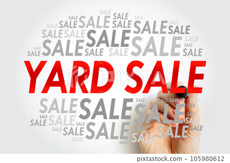 YARD SALE word cloud collage, business concept background 105980612