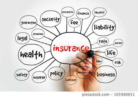Insurance mind map, concept for presentations and reports 105980651