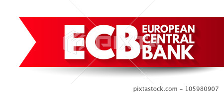 ECB European Central Bank - prime component of the Eurosystem and the European System of Central Banks, acronym concept background ECB European Central Bank - prime component of the Eurosystem and the European System of Central Banks, acronym concept background 105980907