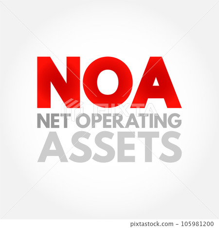 NOA Net Operating Assets -  business's operating assets minus its operating liabilities, acronym text concept background 105981200
