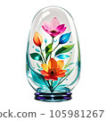 Abstract Glass Vibrant Colorful Flower  105981267