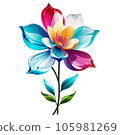 Abstract Glass Vibrant Colorful Flower  105981269