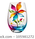 Abstract Glass Vibrant Colorful Flower  105981272