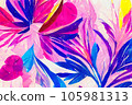 colourfull painting of plant life abstract background that is natural and calming 105981313