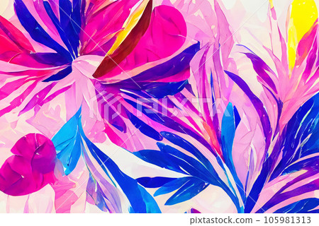 colourfull painting of plant life abstract background that is natural and calming colourfull painting of plant life abstract background that is natural and calming 105981313