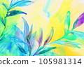 colourfull painting of plant life abstract background that is natural and calming 105981314