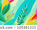 colourfull painting of plant life abstract background that is natural and calming 105981315