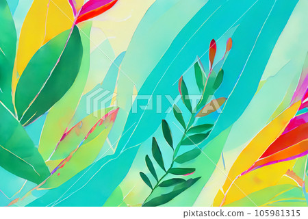 colourfull painting of plant life abstract background that is natural and calming colourfull painting of plant life abstract background that is natural and calming 105981315