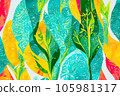 colourfull painting of plant life abstract background that is natural and calming 105981317