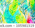 colourfull painting of plant life abstract background that is natural and calming 105981319