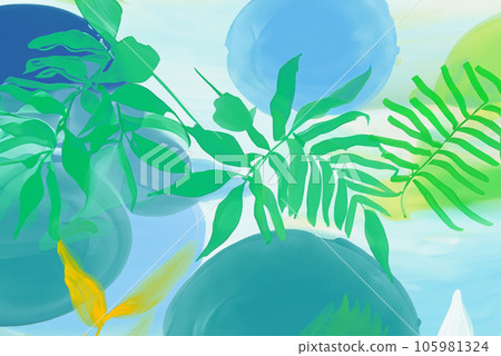 colourfull painting of plant life abstract background that is natural and calming 105981324