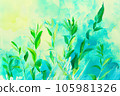 colourfull painting of plant life abstract background that is natural and calming 105981326