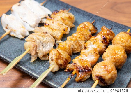 Delicious yakitori platter Delicious yakitori platter 105981576