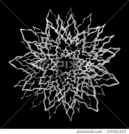 Silver star symbol snowflake on black background Vector 105981824