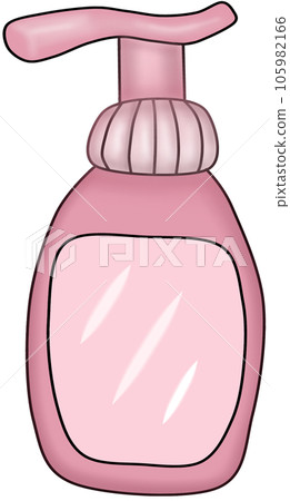 pink liquid soap bottle 105982166