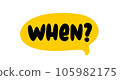 WHEN question word speech bubble. When text. Vector word illustration. When word for learning English 105982175