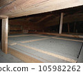Ceiling board of roof truss behind the ceiling of Japanese house 105982262