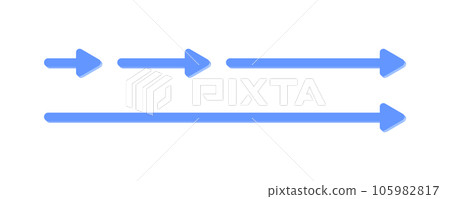 A set of simple blue arrow icons - pointer and direction images 105982817