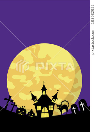 Background Halloween golden moon purple 105982932