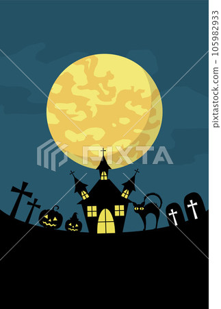 背景萬聖節金月亮綠色 105982933