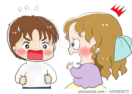 A shy man and a surprised woman A shy man and a surprised woman 105983073