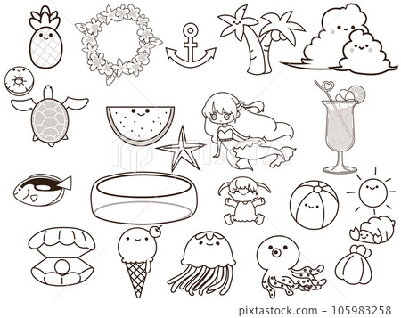Summer illustration set 105983258