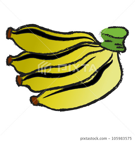Hand of bananas isolated on transparent background , fruit line art isolated 105983575