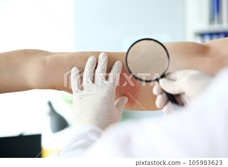 Gloved hands of professional doctor Gloved hands of professional doctor 105983623
