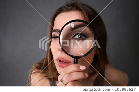 Young beautiful woman portrait looks painful 105983627