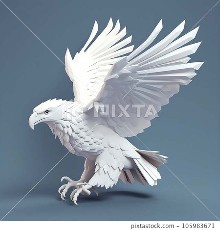 White eagle, CG3D illustration of an eagle, AI-generated image 105983671