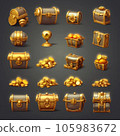 寶箱和金幣插圖16，3DCG插圖，AI生成圖像 105983672