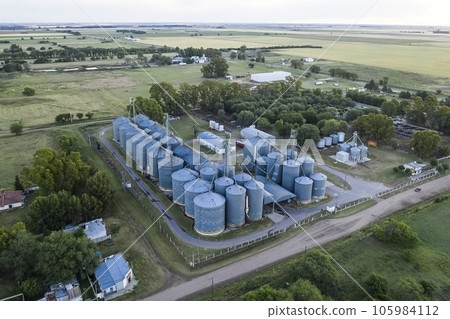 Grain storage steel silos, Patagonia, Argentina Grain storage steel silos, Patagonia, Argentina 105984112
