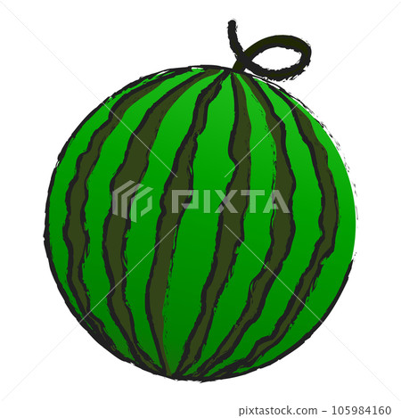 Watermelon isolated on transparent background , fruit line art isolated	 105984160