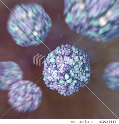 Echo viruses, 3D illustration 105984441