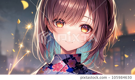 A woman in a yukata with a smile "AI-generated image" 105984630