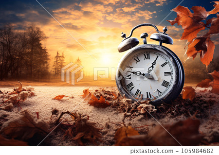 Alarm clock change to daylight saving time Stock Vector by ©antimartina  53962901