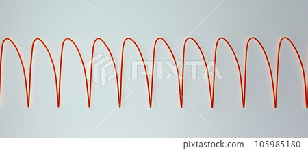 Electrocardiogram displaying ventricular tachycardia, 3D illustration 105985180