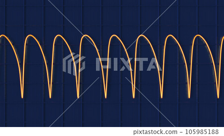 Electrocardiogram displaying ventricular tachycardia, 3D illustration 105985188