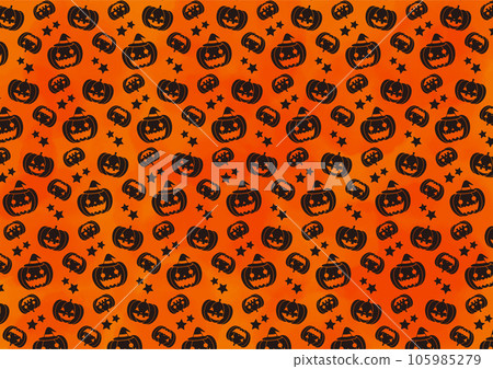 Halloween silhouette pattern orange Halloween silhouette pattern orange 105985279