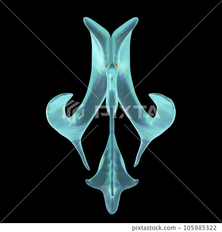 The interventricular foramen, also known as the foramen of Monro, 3D illustration. The interventricular foramen, also known as the foramen of Monro, 3D illustration. 105985322