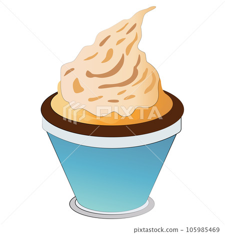 Chocolate and orange bingsu isolated on transparent background, dessert clipart element	 105985469