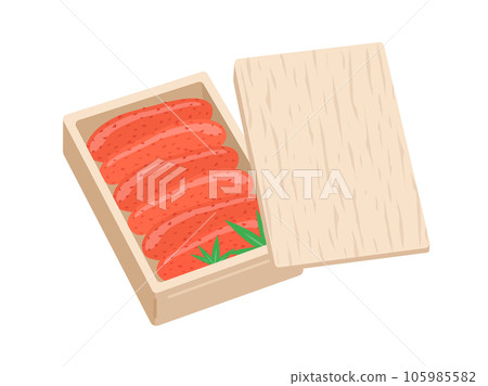 木盒中辣明太子的插圖 105985582