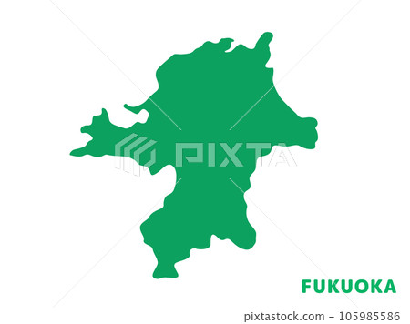 福岡縣的剪影插圖 105985586