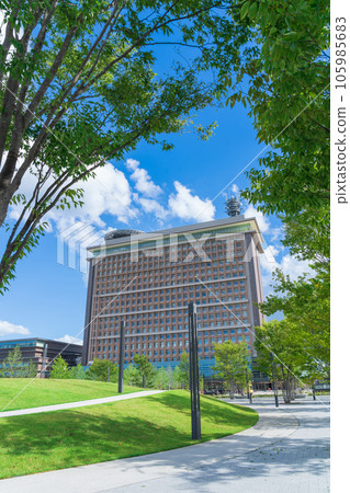 Exterior of Gifu Prefectural Office, view from Gifu Yui no Mori <Gifu City, Gifu Prefecture> Exterior of Gifu Prefectural Office, view from Gifu Yui no Mori <Gifu City, Gifu Prefecture> 105985683
